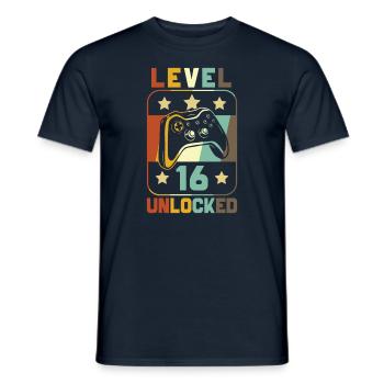 Level 16 Unlocked - Männer T-Shirt - Navy - Vorne - AI Model Male 178 light (178cm)
