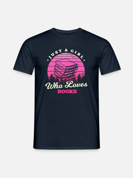 Girl Loves Books - Männer T-Shirt - Navy