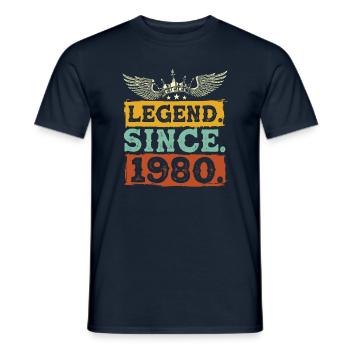 Legend Since 1980 - Männer T-Shirt - Navy - Vorne - AI Model Male 178 light (178cm)