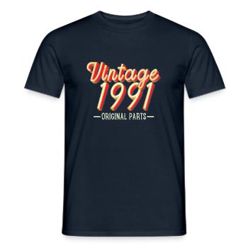 Vintage 1991 - Männer T-Shirt - Navy - Vorne - AI Model Male 178 light (178cm)
