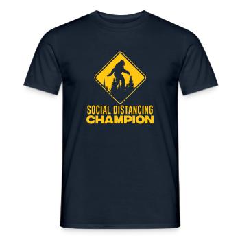 Champion de la distance sociale - T-shirt homme - marine - Devant - AI Model Male 178 light (178cm)