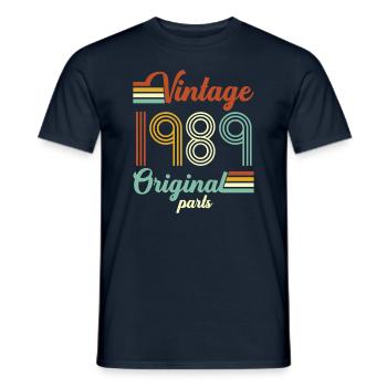 Vintage 1989 Original - Männer T-Shirt - Navy - Vorne - AI Model Male 178 light (178cm)