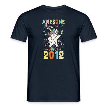 Awesome Since 2012 - Männer T-Shirt - Navy - Vorne - AI Model Male 178 light (178cm)