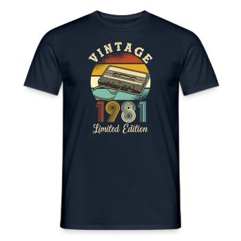 Vintage 1981 - Men's T-Shirt - navy - Front - AI Model Male 178 light (178cm)