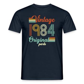 Vintage 1984 original - T-shirt homme - marine - Devant - AI Model Male 178 light (178cm)