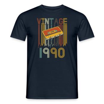 Vintage 1990 Retro - Männer T-Shirt - Navy - Vorne - AI Model Male 178 light (178cm)