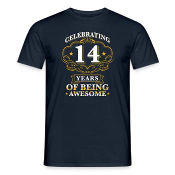 Celebrating 14 Years - Men's T-Shirt - navy - Front - AI Model Male 178 light (178cm)
