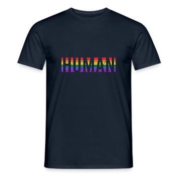 LGBT Flag Human - Men's T-Shirt - navy - Front - AI Model Male 178 light (178cm)