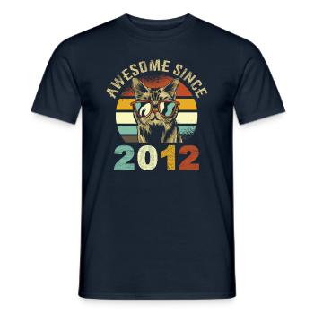 Awesome Since 2012 - Männer T-Shirt - Navy - Vorne - AI Model Male 178 light (178cm)