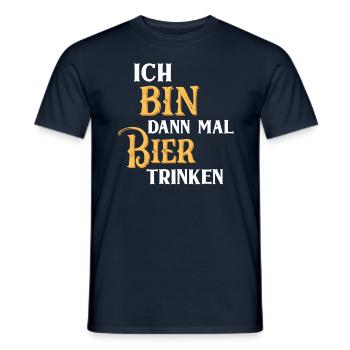 Ich bin dann mal Bier trinken Biertrinker Humor - Männer T-Shirt - Navy - Vorne - AI Model Male 178 light (178cm)