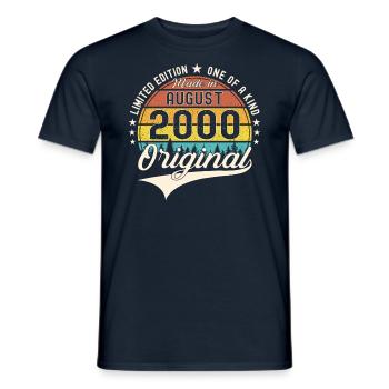 Original August 2000 22nd Birthday Gift Fun - Men's T-Shirt - navy - Front - AI Model Male 178 light (178cm)