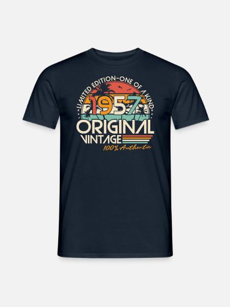 1957 Jahrgang Vintage Geburtstag Retro Geschenk - Männer T-Shirt - Navy