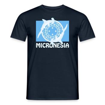 Flagge Mikronesiens und Hammerhaie - Männer T-Shirt - Navy - Vorne - AI Model Male 178 light (178cm)