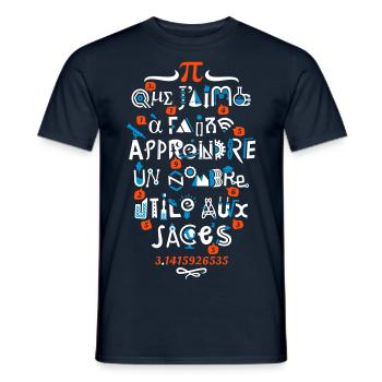 Pi 314 - T-shirt homme - marine - Devant - AI Model Male 178 light (178cm)