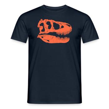 Tarbosaurus Fossil Skull - Men's T-Shirt - navy - Front - AI Model Male 178 light (178cm)