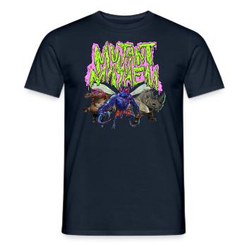 TMNT Mutant Mayhem Mit Villains - Männer T-Shirt - Navy - Vorne - AI Model Male 178 light (178cm)