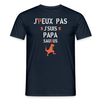 J peux pas je suis papa saurus - T-shirt homme - marine - Devant - AI Model Male 178 light (178cm)
