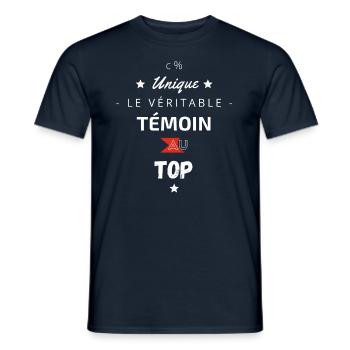 Le Véritable témoin au top - T-shirt homme - marine - Devant - AI Model Male 178 light (178cm)