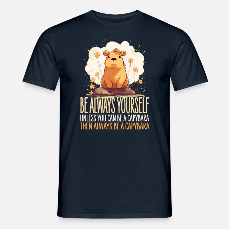 Capybara Immer Du Selbst - Männer T-Shirt - Navy