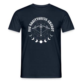Grande énergie du Sagittaire - Astrologie Signe du zodiaque - T-shirt homme - marine - Devant - AI Model Male 178 light (178cm)
