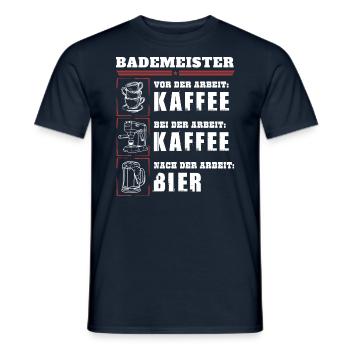 Mein Tagesablauf als Bademeister - Männer T-Shirt - Navy - Vorne - AI Model Male 178 light (178cm)