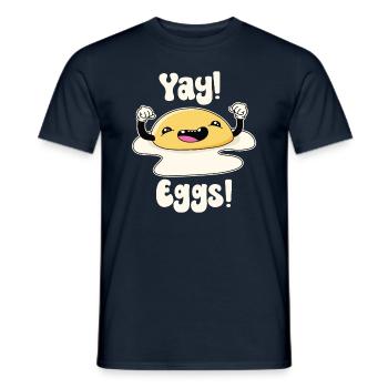 Juhu-Eier - Männer T-Shirt - Navy - Vorne - AI Model Male 178 light (178cm)