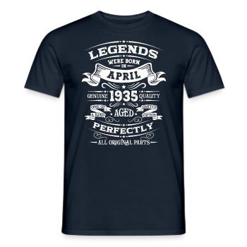 89e anniversaire homme légende avril Vintage 1935 - T-shirt homme - marine - Devant - AI Model Male 178 light (178cm)
