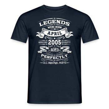 19th Birthday Husband Legend April Vintage 2005 - Men's T-Shirt - navy - Front - AI Model Male 178 light (178cm)