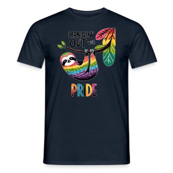 Fierté LGBTQ Mois de la fierté paresseux - T-shirt homme - marine - Devant - AI Model Male 178 light (178cm)