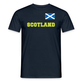 Scotland Shirt Look - SCOTLAND with Flag Flag - Men's T-Shirt - navy - Front - AI Model Male 178 light (178cm)