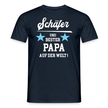 Schäfer Bester Papa Vatertag Geburtstag - Männer T-Shirt - Navy - Vorne - AI Model Male 178 light (178cm)