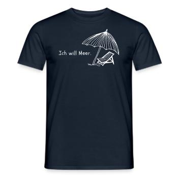 Ich will Meer. - Männer T-Shirt - Navy - Vorne - AI Model Male 178 light (178cm)