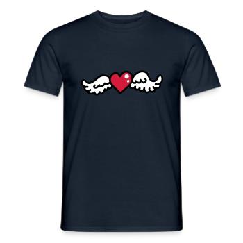 Heart Wings 3 - Men's T-Shirt - navy - Front - AI Model Male 178 light (178cm)