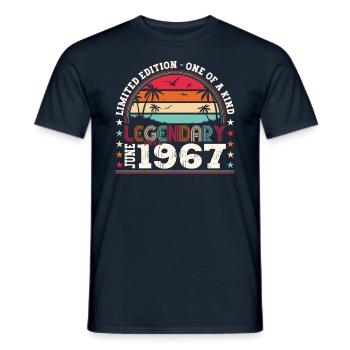 Légende Juin 1967 55ème Anniversaire Cadeau Hommes - T-shirt homme - marine - Devant - AI Model Male 178 light (178cm)