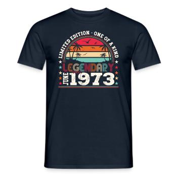Légende juin 1973 49e anniversaire cadeau messieurs - T-shirt homme - marine - Devant - AI Model Male 178 light (178cm)