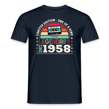 Légende 1958 62ème Anniversaire Cadeau Hommes - T-shirt homme - marine - Devant - AI Model Male 178 light (178cm)