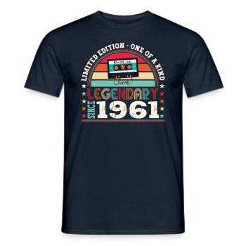 Legendary 1961 61st Birthday Gift Men - Fun - Men's T-Shirt - navy - Front - AI Model Male 178 light (178cm)