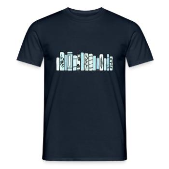 Livres bleu pastel - T-shirt homme - marine - Devant - AI Model Male 178 light (178cm)