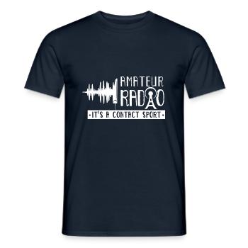 Amateur Radio It Is a Contact Sports Amateur Radio - Men's T-Shirt - navy - Front - AI Model Male 178 light (178cm)