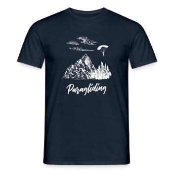 Paragliding Mountains - Men's T-Shirt - navy - Front - AI Model Male 178 light (178cm)