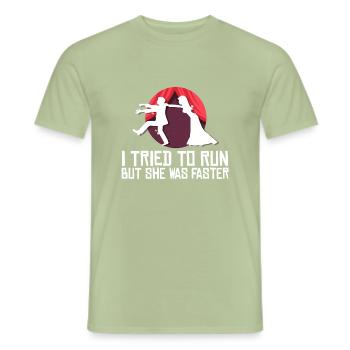 Wedding Tried Running - Männer T-Shirt - Sage - Vorne - AI Model Male 178 light (178cm)