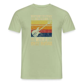 Basse sous-estimation Old Man - T-shirt homme - vert sauge - Devant - AI Model Male 178 light (178cm)