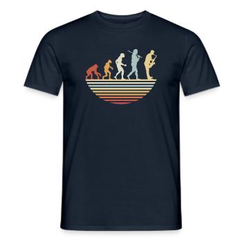 Évolution du saxophone - T-shirt homme - marine - Devant - AI Model Male 178 light (178cm)