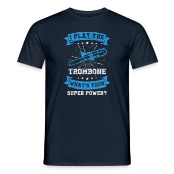 Trombone Superpower - Men's T-Shirt - navy - Front - AI Model Male 178 light (178cm)