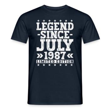 Légende Juillet 1987 Vintage Cadeau d’anniversaire - T-shirt homme - marine - Devant - AI Model Male 178 light (178cm)