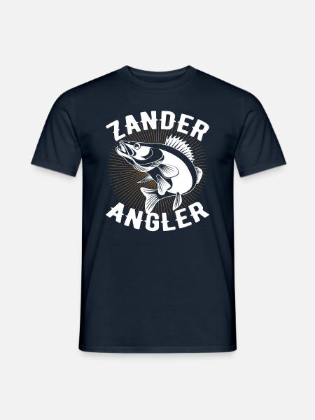 Zander Angler - Männer T-Shirt - Navy