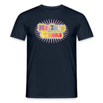 My true colors: rainbow on pink vintage - Männer T-Shirt - Navy - Vorne - AI Model Male 178 light (178cm)