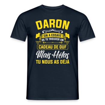 Daron cadeau de ouf mais tu nous as déjà papa - T-shirt homme - marine - Devant - AI Model Male 178 light (178cm)