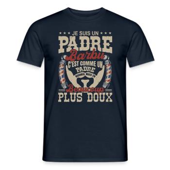 Je suis un padre barbu normal fans barbe - T-shirt homme - marine - Devant - AI Model Male 178 light (178cm)