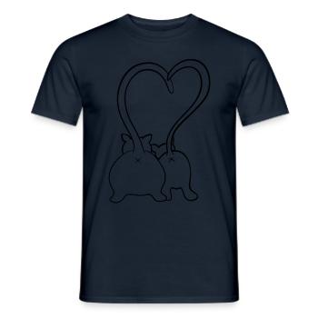 Cats Love schwarz - Männer T-Shirt - Navy - Vorne - AI Model Male 178 light (178cm)